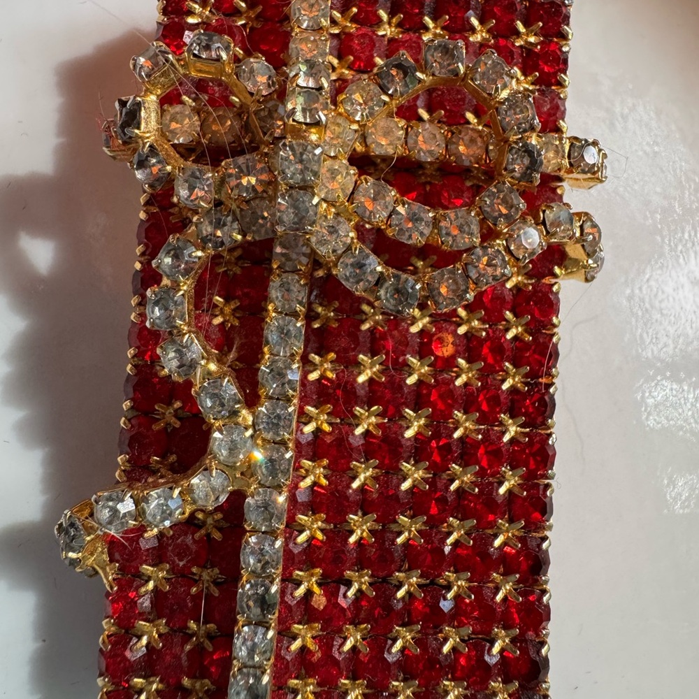 Elegant Gold and Silver Bow Brooch